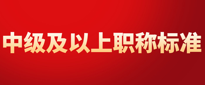 中级以上职称标准 中级以上职称标准